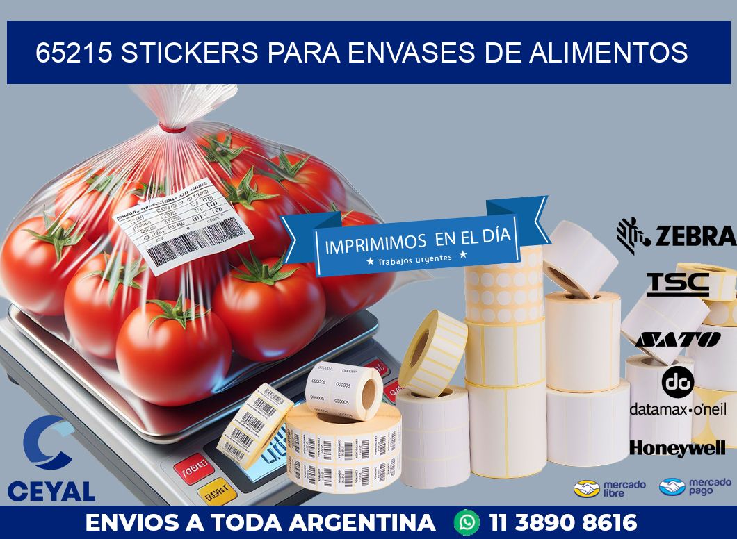 65215 STICKERS PARA ENVASES DE ALIMENTOS