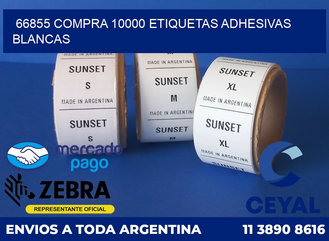 66855 COMPRA 10000 ETIQUETAS ADHESIVAS BLANCAS