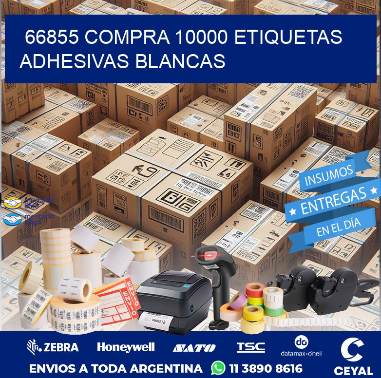 66855 COMPRA 10000 ETIQUETAS ADHESIVAS BLANCAS
