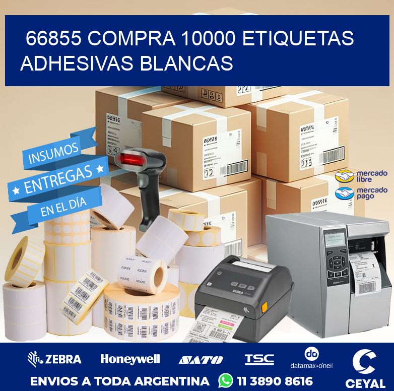 66855 COMPRA 10000 ETIQUETAS ADHESIVAS BLANCAS