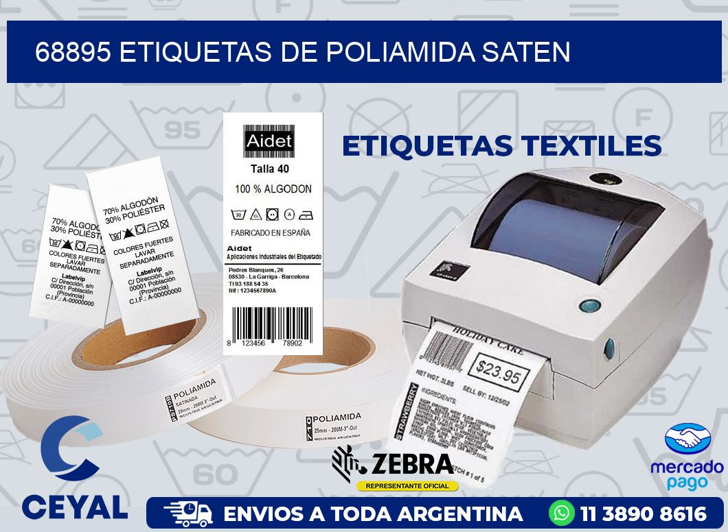 68895 ETIQUETAS DE POLIAMIDA SATEN