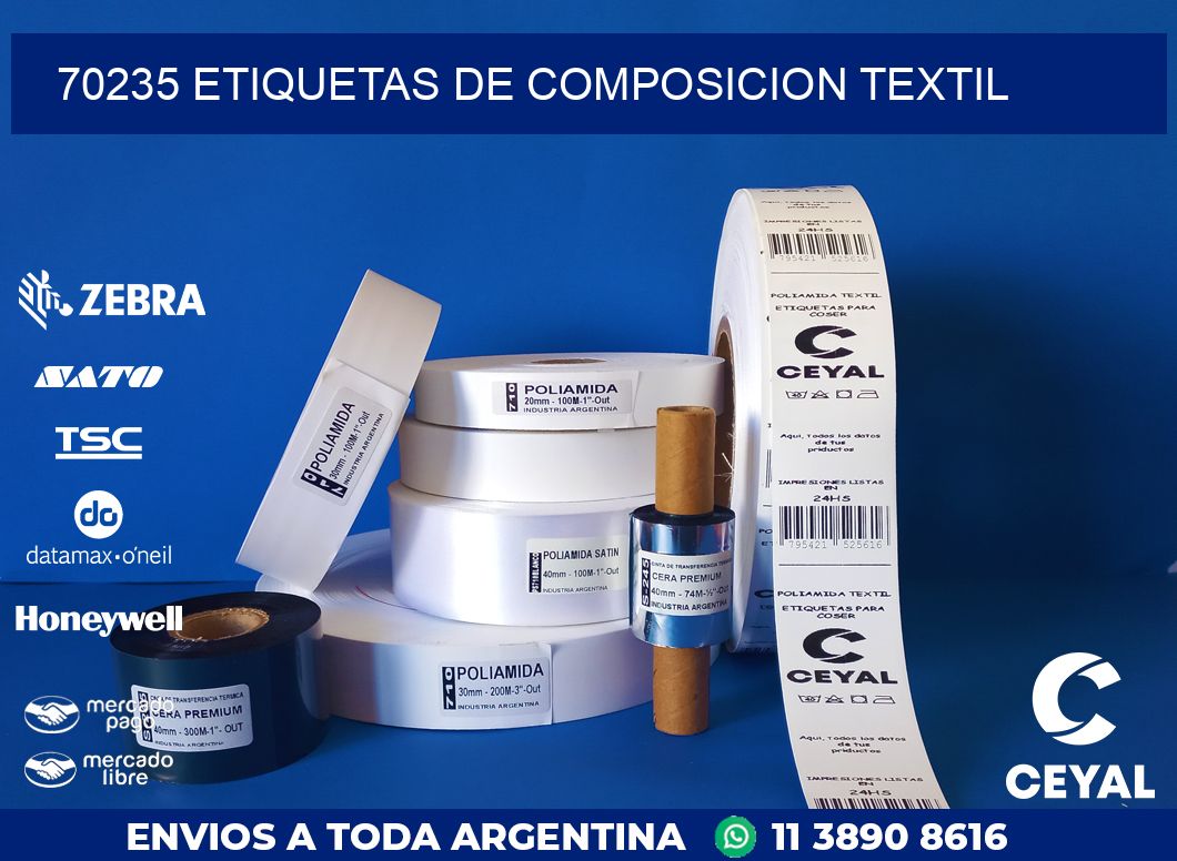 70235 ETIQUETAS DE COMPOSICION TEXTIL