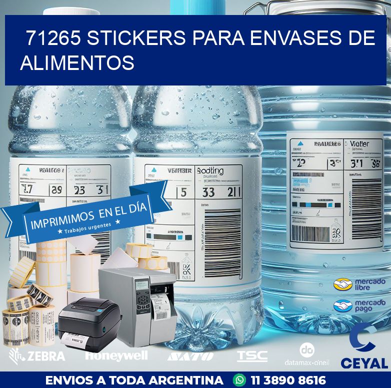 71265 STICKERS PARA ENVASES DE ALIMENTOS