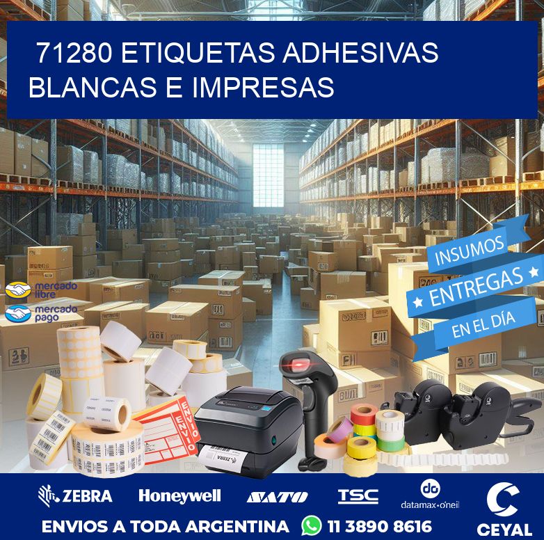 71280 ETIQUETAS ADHESIVAS BLANCAS E IMPRESAS