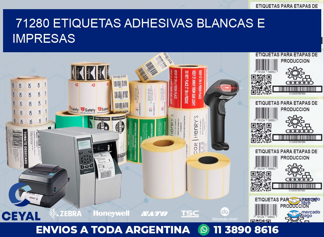 71280 ETIQUETAS ADHESIVAS BLANCAS E IMPRESAS