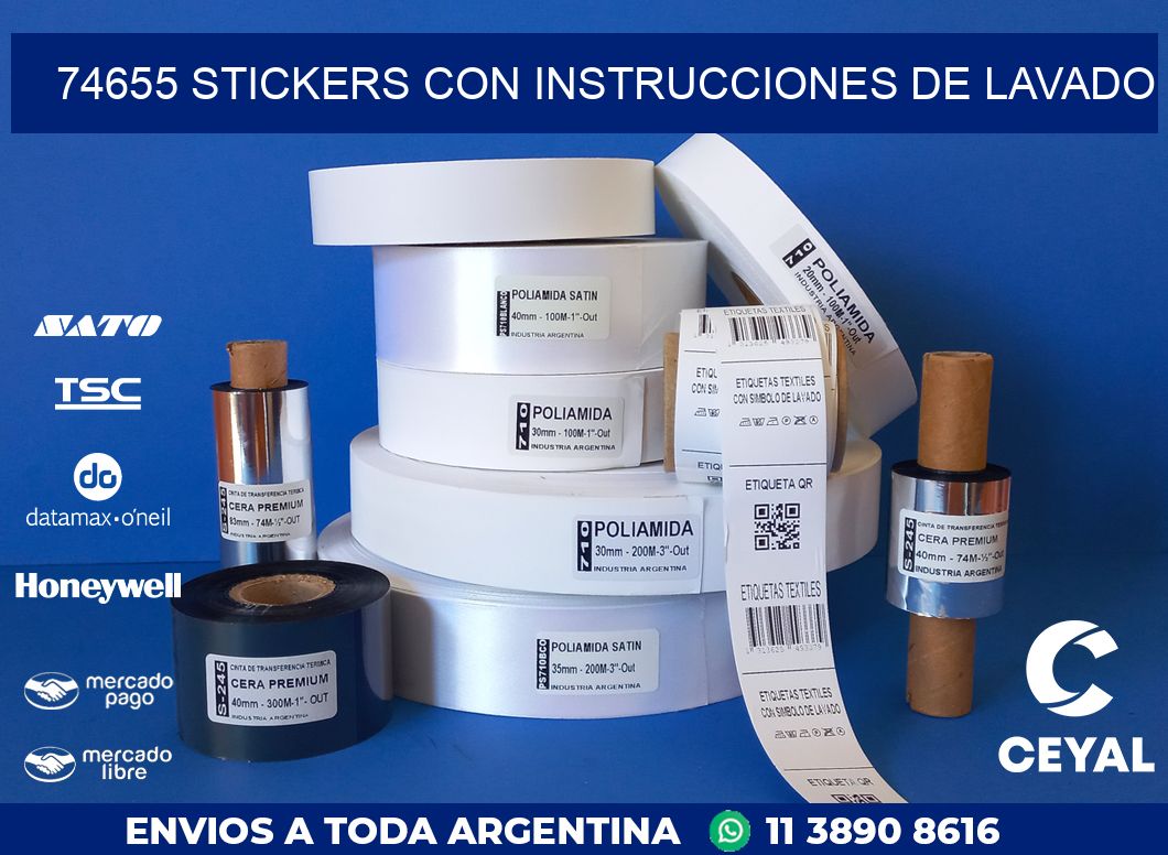 74655 STICKERS CON INSTRUCCIONES DE LAVADO