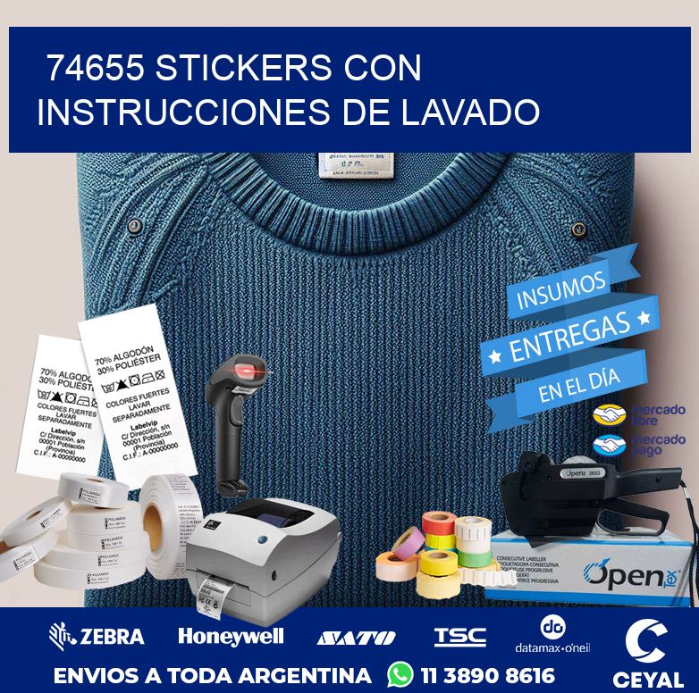 74655 STICKERS CON INSTRUCCIONES DE LAVADO