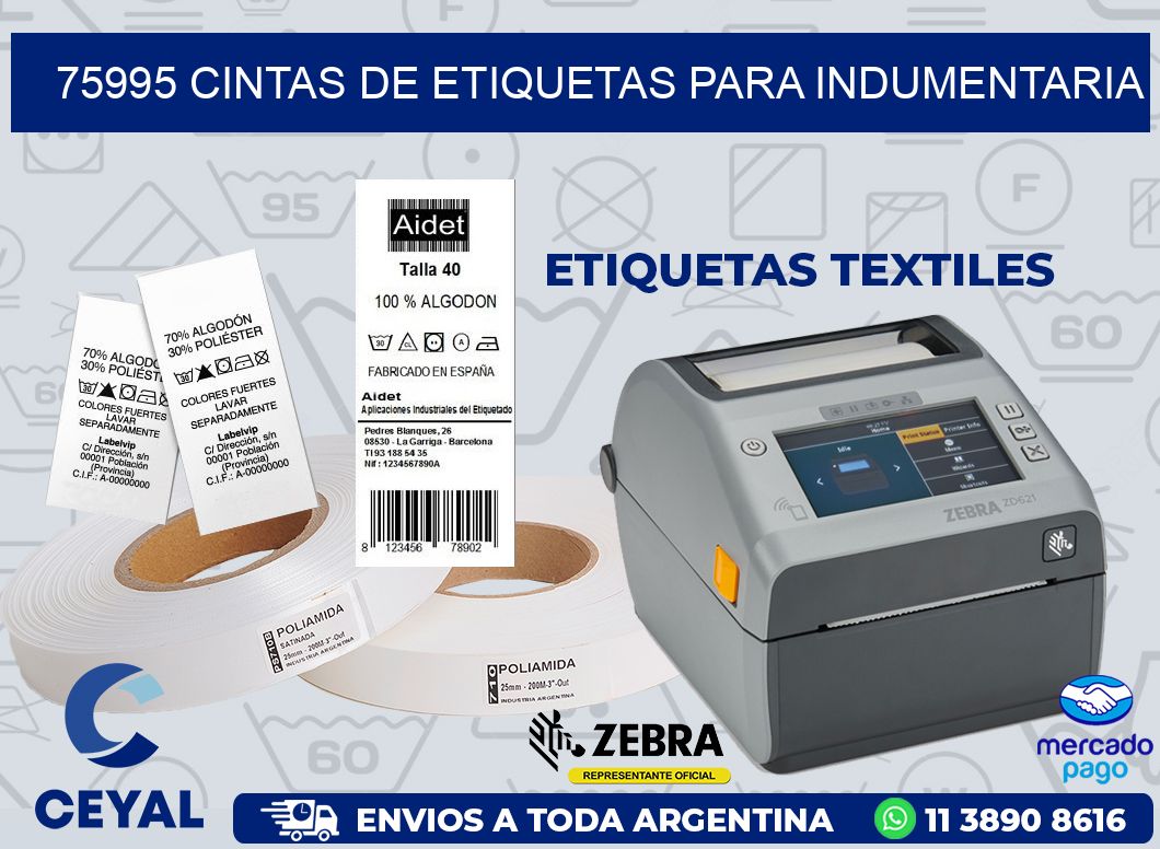 75995 CINTAS DE ETIQUETAS PARA INDUMENTARIA