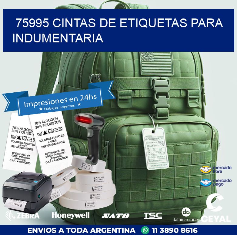 75995 CINTAS DE ETIQUETAS PARA INDUMENTARIA