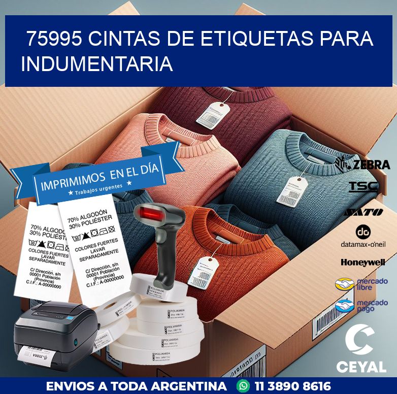 75995 CINTAS DE ETIQUETAS PARA INDUMENTARIA