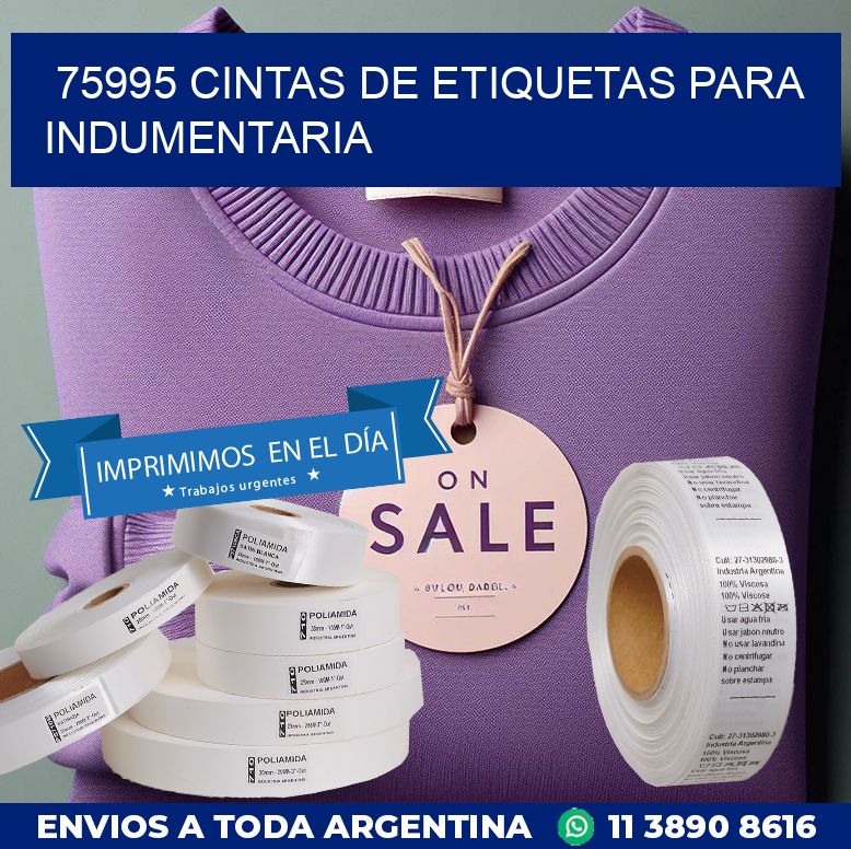 75995 CINTAS DE ETIQUETAS PARA INDUMENTARIA