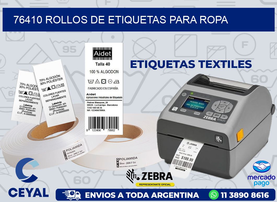 76410 ROLLOS DE ETIQUETAS PARA ROPA