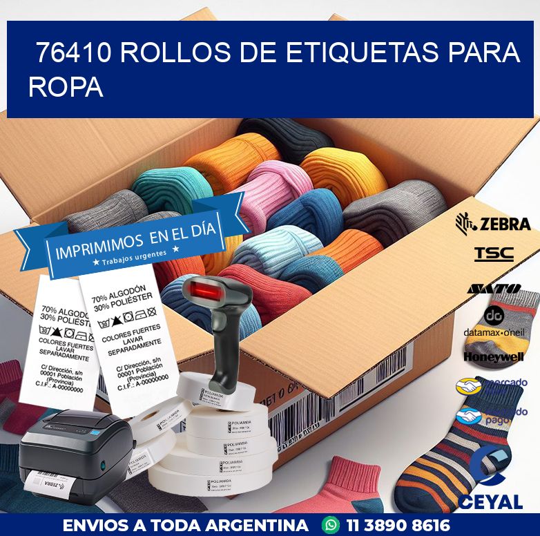 76410 ROLLOS DE ETIQUETAS PARA ROPA