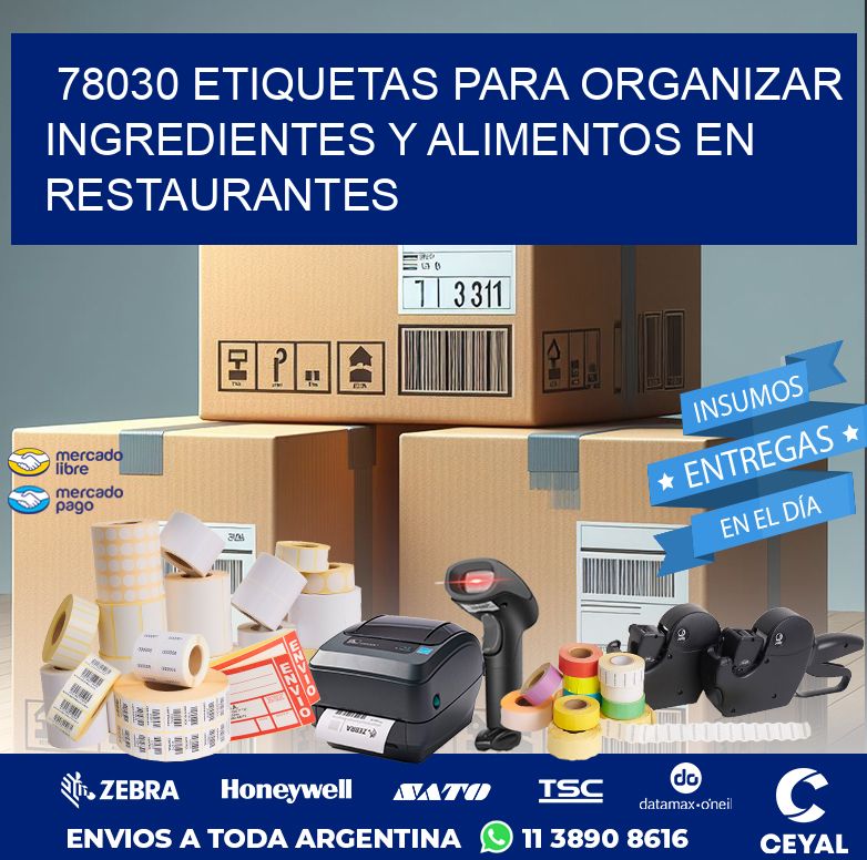 78030 ETIQUETAS PARA ORGANIZAR INGREDIENTES Y ALIMENTOS EN RESTAURANTES