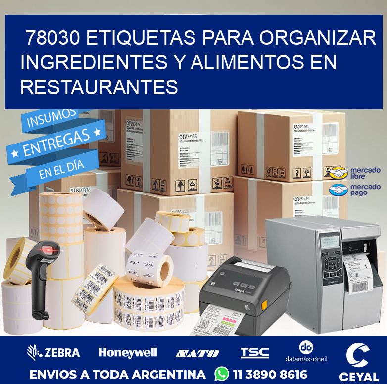 78030 ETIQUETAS PARA ORGANIZAR INGREDIENTES Y ALIMENTOS EN RESTAURANTES