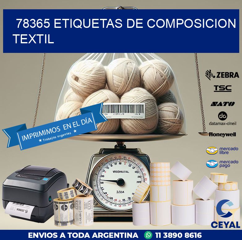 78365 ETIQUETAS DE COMPOSICION TEXTIL