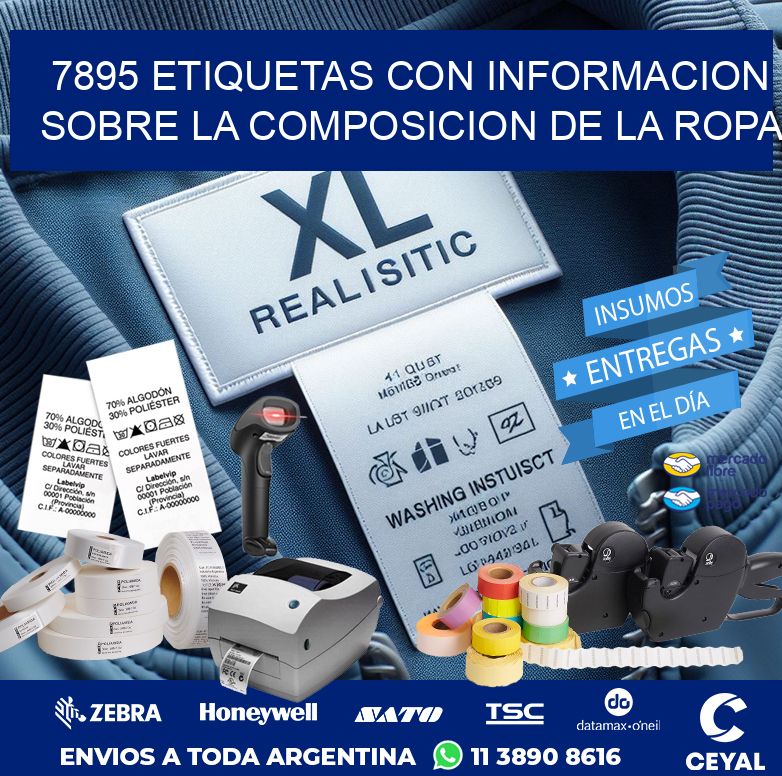 7895 ETIQUETAS CON INFORMACION SOBRE LA COMPOSICION DE LA ROPA