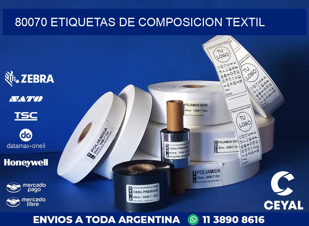 80070 ETIQUETAS DE COMPOSICION TEXTIL