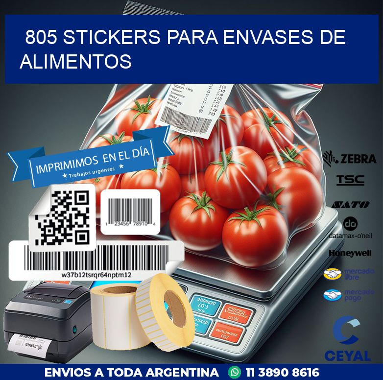 805 STICKERS PARA ENVASES DE ALIMENTOS