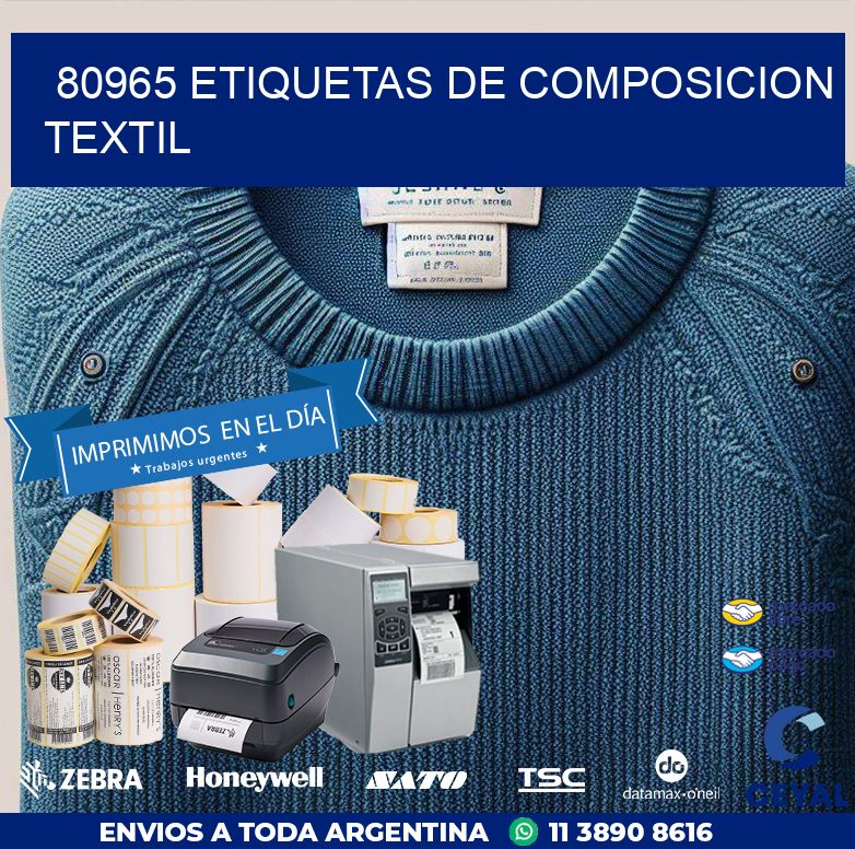 80965 ETIQUETAS DE COMPOSICION TEXTIL