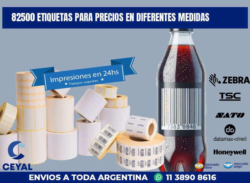 82500 ETIQUETAS PARA PRECIOS EN DIFERENTES MEDIDAS