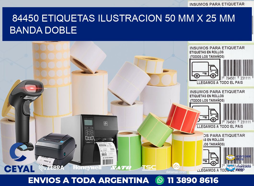 84450 ETIQUETAS ILUSTRACION 50 MM X 25 MM BANDA DOBLE