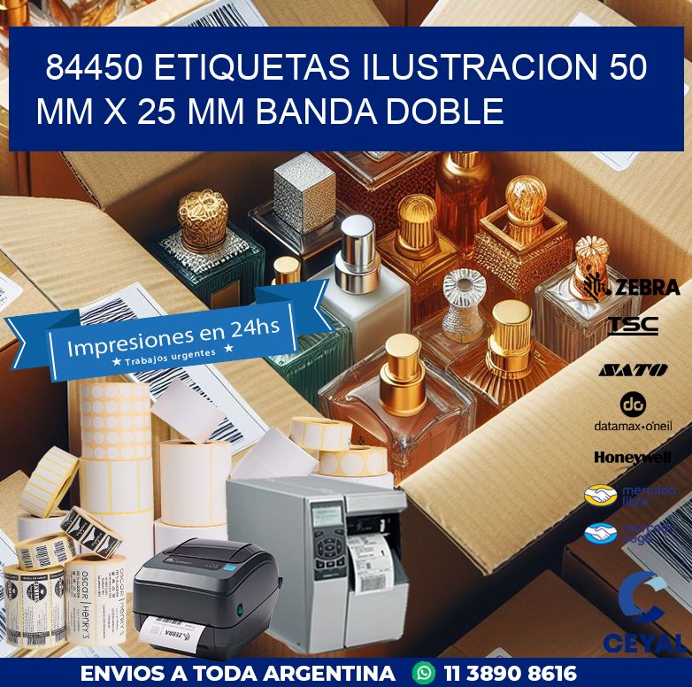 84450 ETIQUETAS ILUSTRACION 50 MM X 25 MM BANDA DOBLE