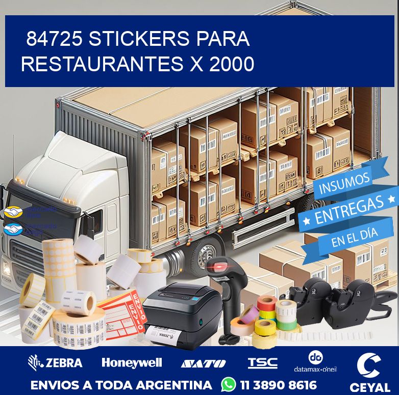 84725 STICKERS PARA RESTAURANTES X 2000