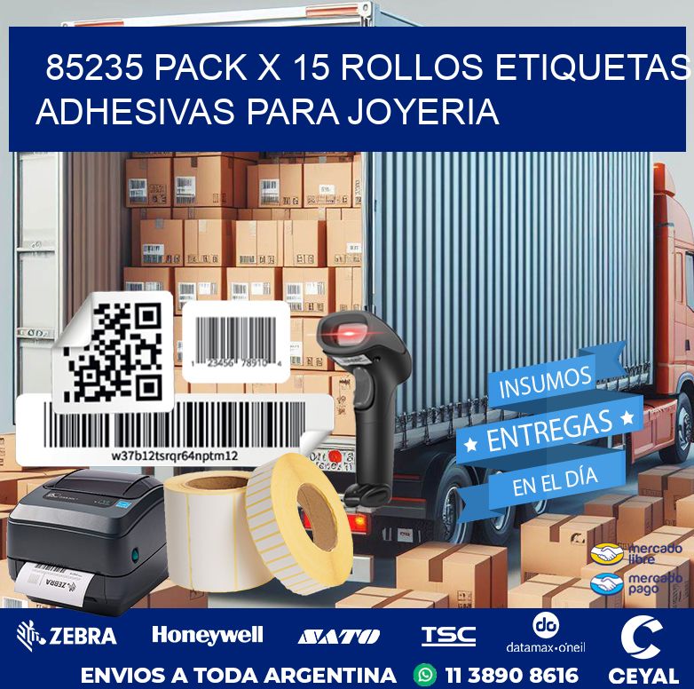 85235 PACK X 15 ROLLOS ETIQUETAS ADHESIVAS PARA JOYERIA