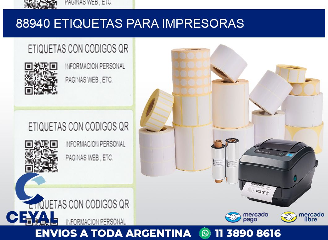 88940 ETIQUETAS PARA IMPRESORAS