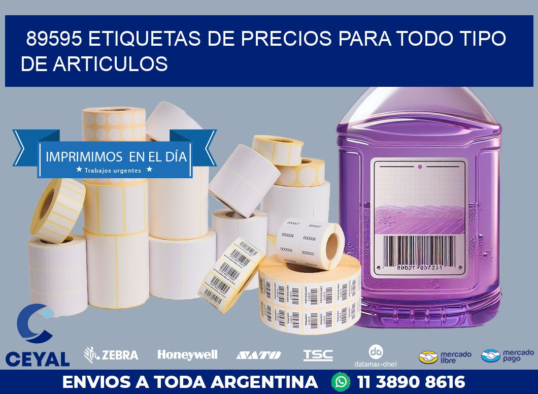 89595 ETIQUETAS DE PRECIOS PARA TODO TIPO DE ARTICULOS