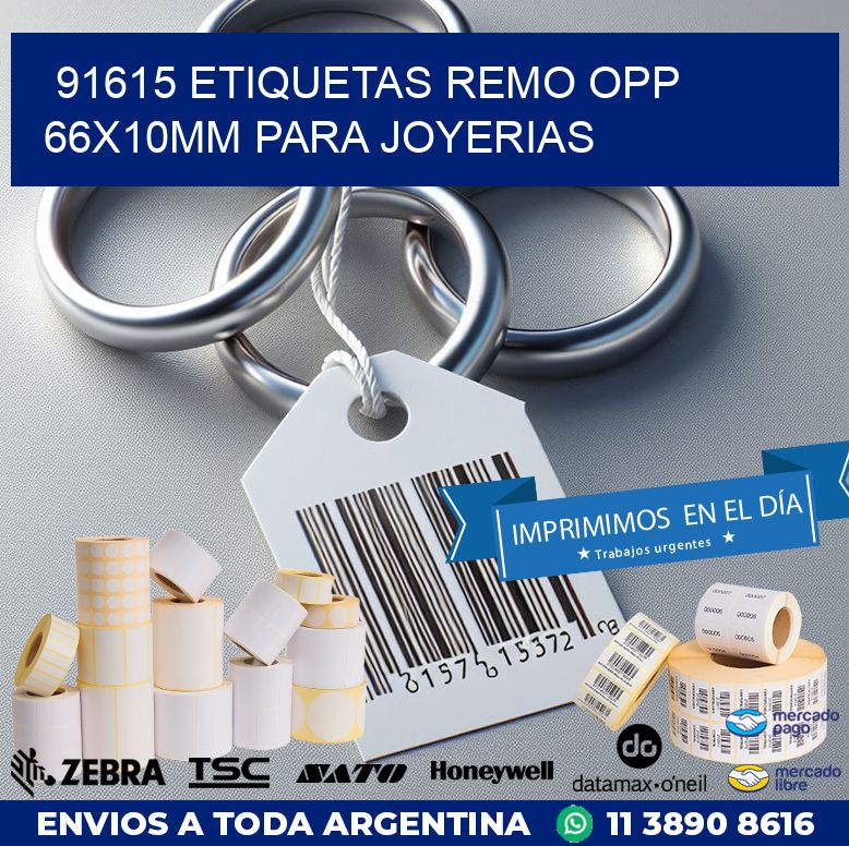 91615 ETIQUETAS REMO OPP 66X10MM PARA JOYERIAS