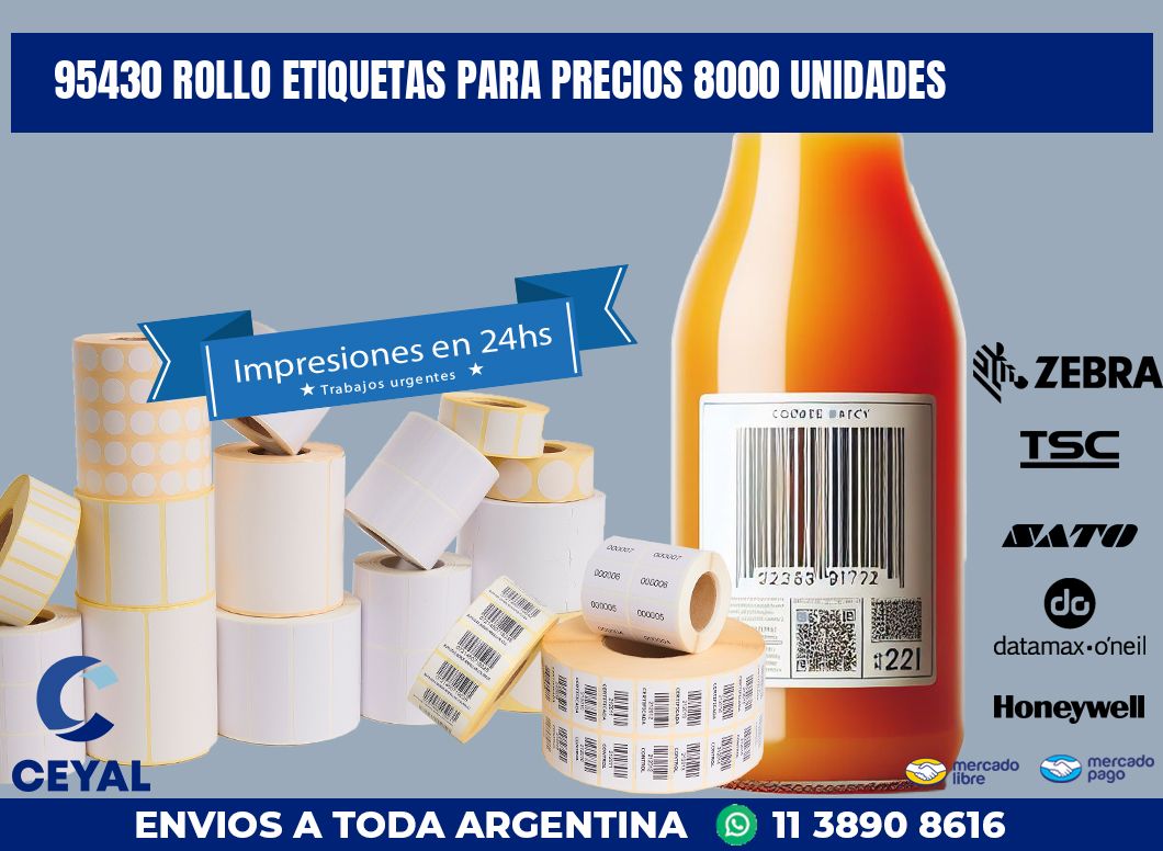 95430 ROLLO ETIQUETAS PARA PRECIOS 8000 UNIDADES