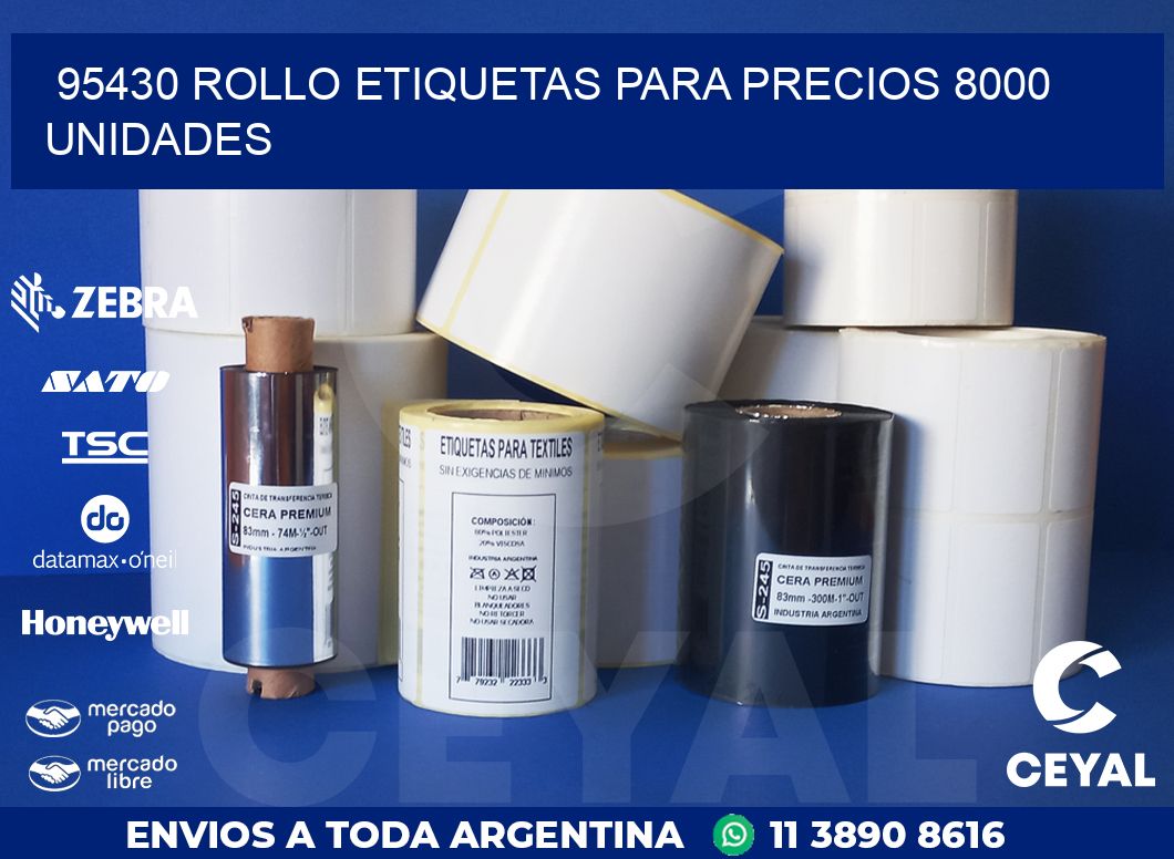 95430 ROLLO ETIQUETAS PARA PRECIOS 8000 UNIDADES