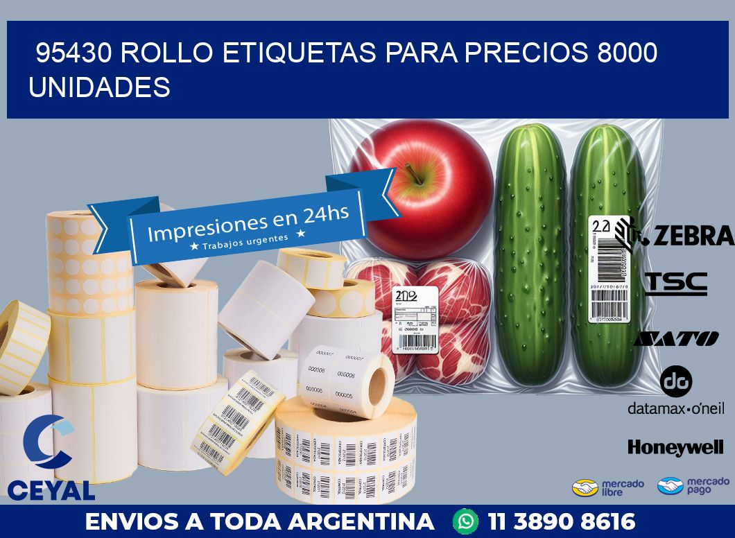 95430 ROLLO ETIQUETAS PARA PRECIOS 8000 UNIDADES
