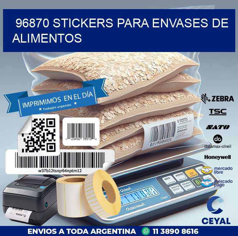 96870 STICKERS PARA ENVASES DE ALIMENTOS