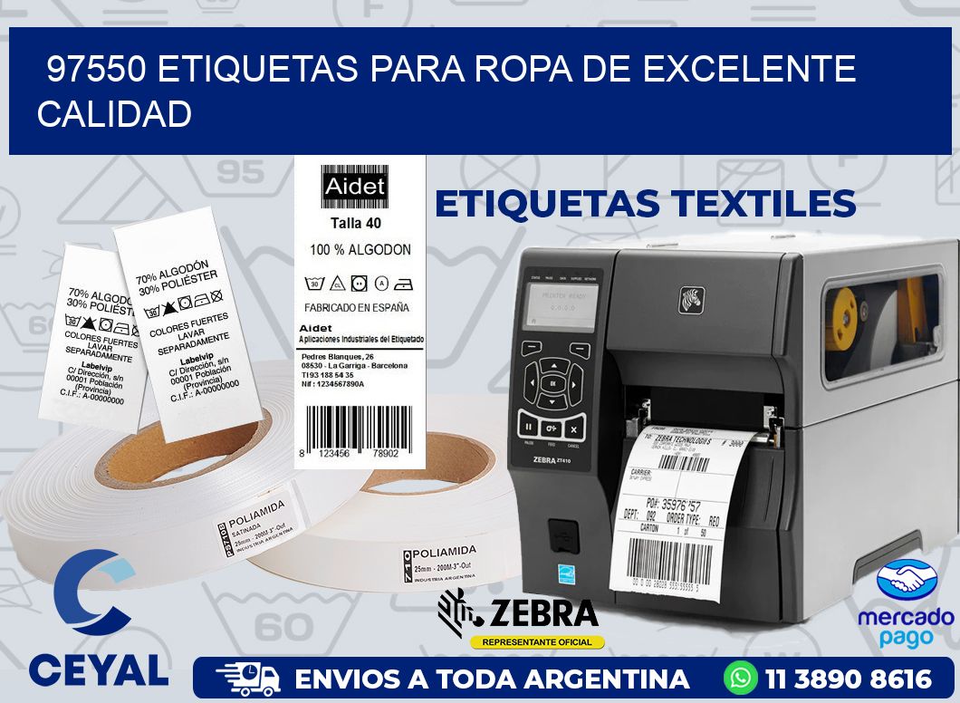 97550 ETIQUETAS PARA ROPA DE EXCELENTE CALIDAD
