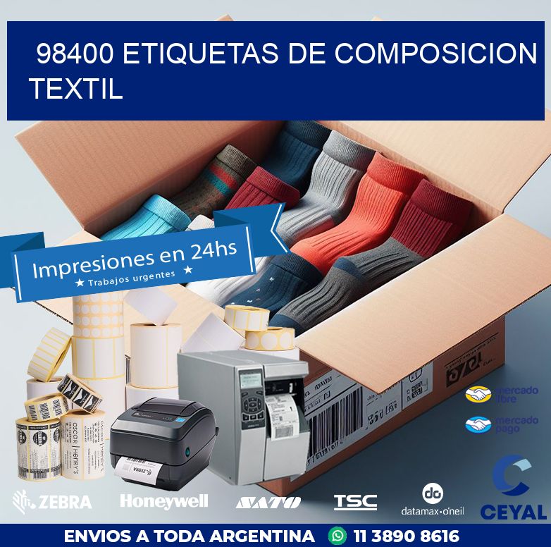 98400 ETIQUETAS DE COMPOSICION TEXTIL