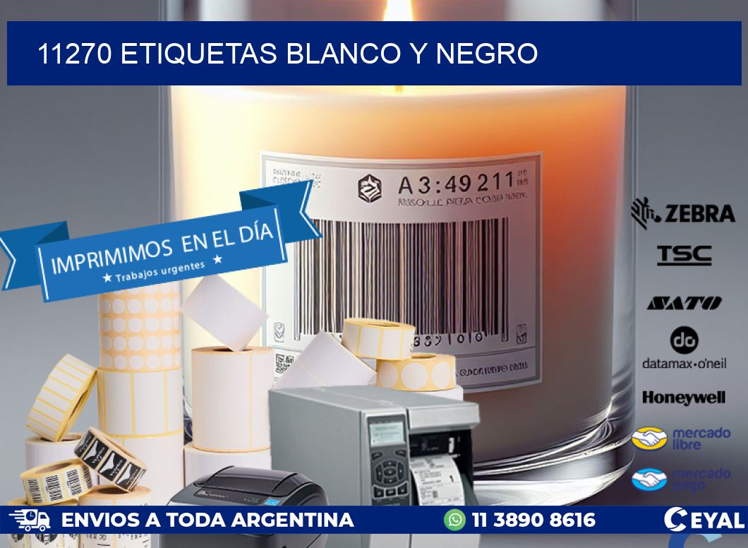 11270 etiquetas blanco y negro