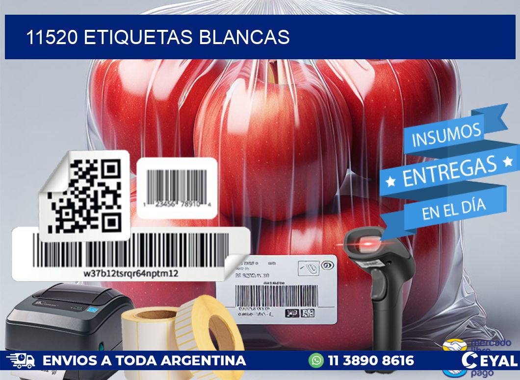 11520 ETIQUETAS BLANCAS