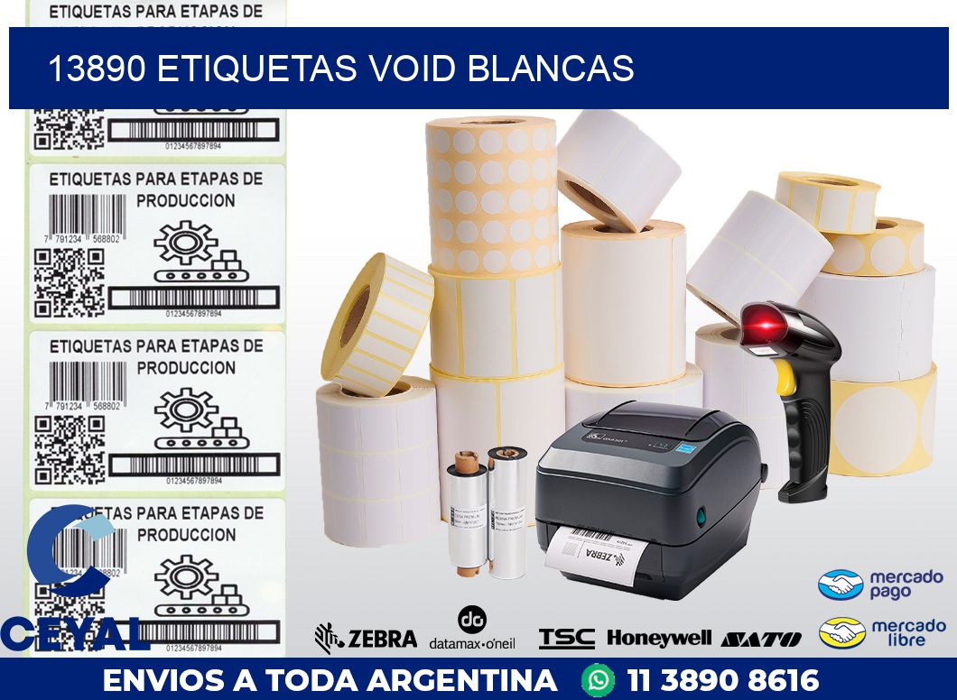 13890 ETIQUETAS VOID BLANCAS