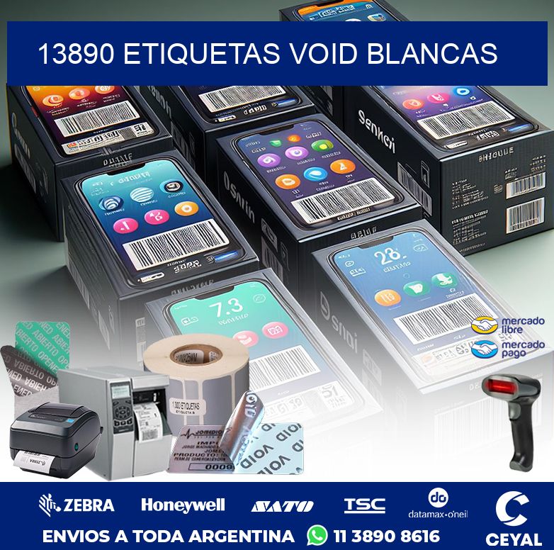 13890 ETIQUETAS VOID BLANCAS