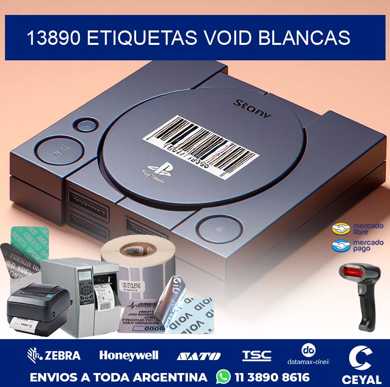 13890 ETIQUETAS VOID BLANCAS