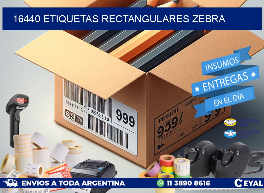 16440 etiquetas rectangulares zebra