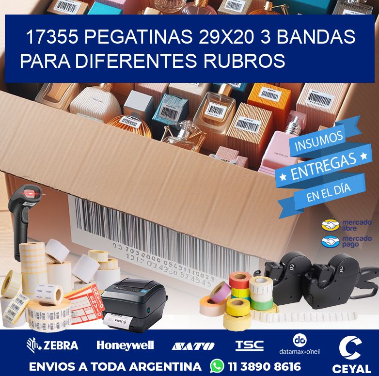 17355 PEGATINAS 29X20 3 BANDAS PARA DIFERENTES RUBROS