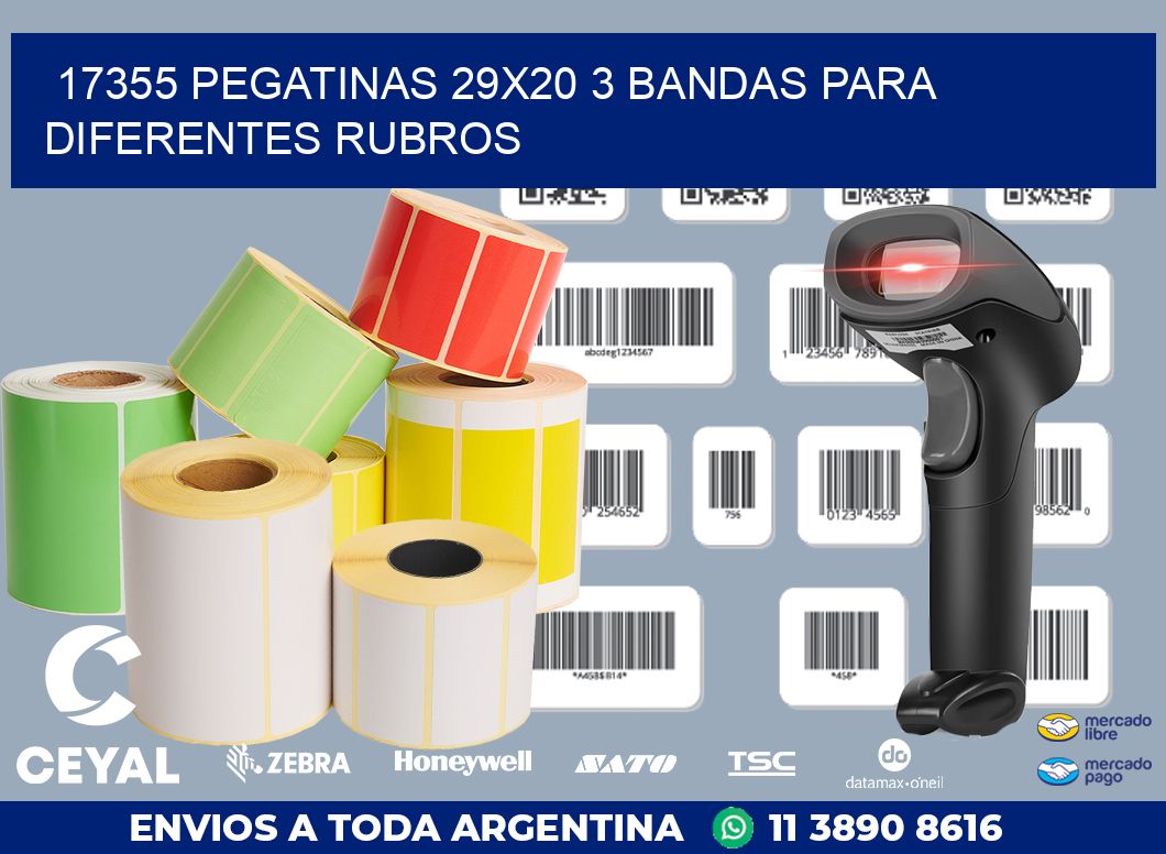 17355 PEGATINAS 29X20 3 BANDAS PARA DIFERENTES RUBROS