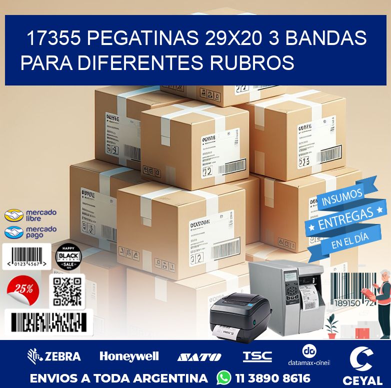 17355 PEGATINAS 29X20 3 BANDAS PARA DIFERENTES RUBROS