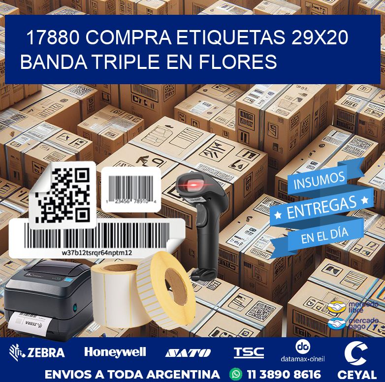 17880 COMPRA ETIQUETAS 29X20 BANDA TRIPLE EN FLORES