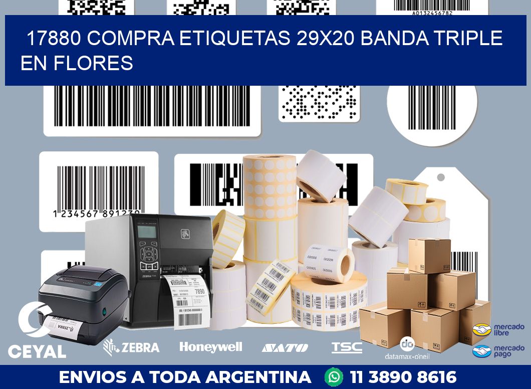 17880 COMPRA ETIQUETAS 29X20 BANDA TRIPLE EN FLORES