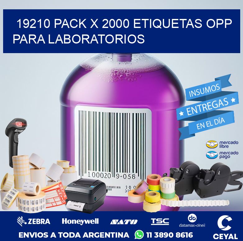 19210 PACK X 2000 ETIQUETAS OPP PARA LABORATORIOS